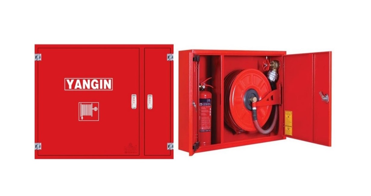 YANGIN DOLABI SIVA ÜSTÜ SAC KAPAK ÇİFT KAPI 30MT. 1'' VANALI