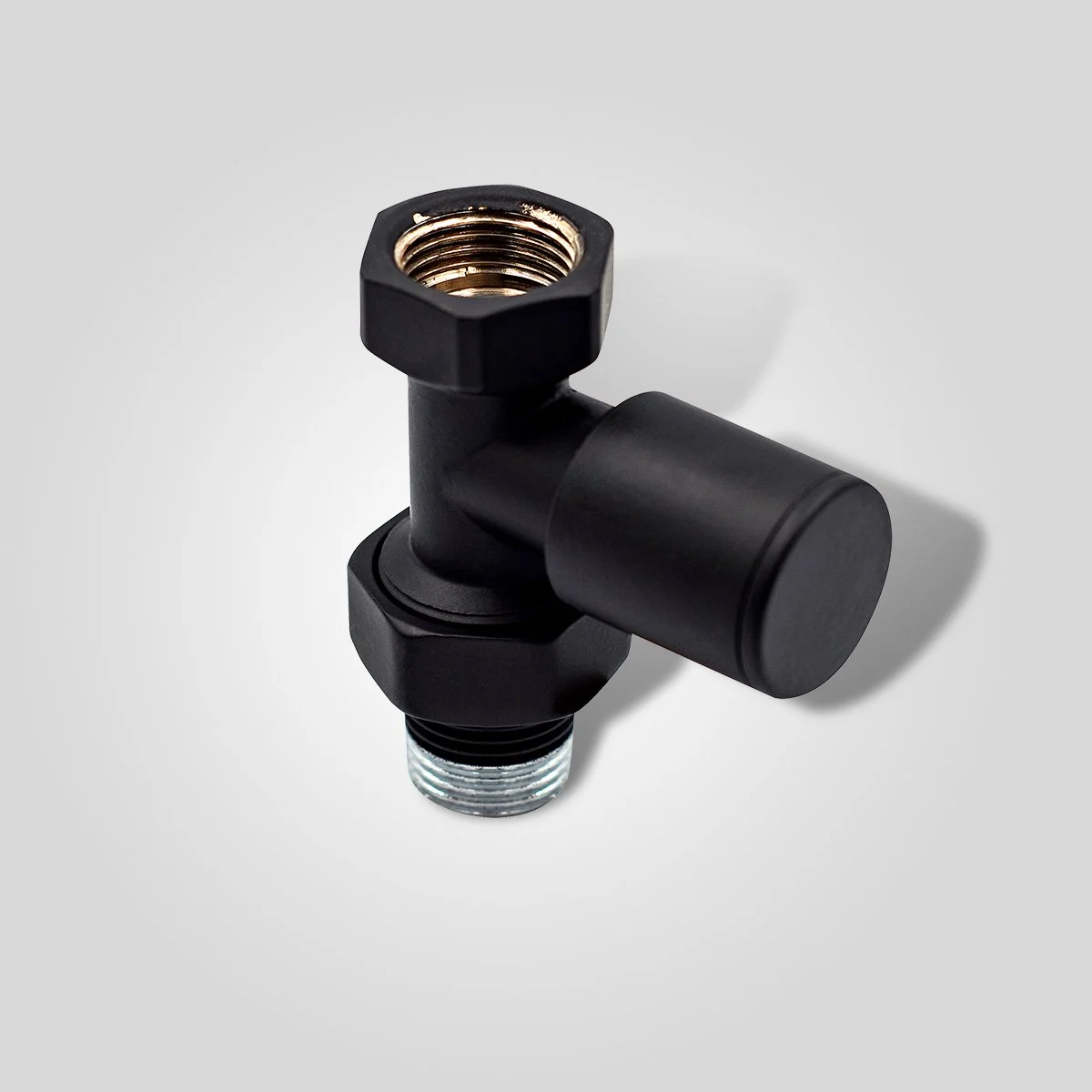 1/2" EDP BOYALI DÜZ RADYATÖR VANASI PLASTİK VOLAN - MAT SIYAH